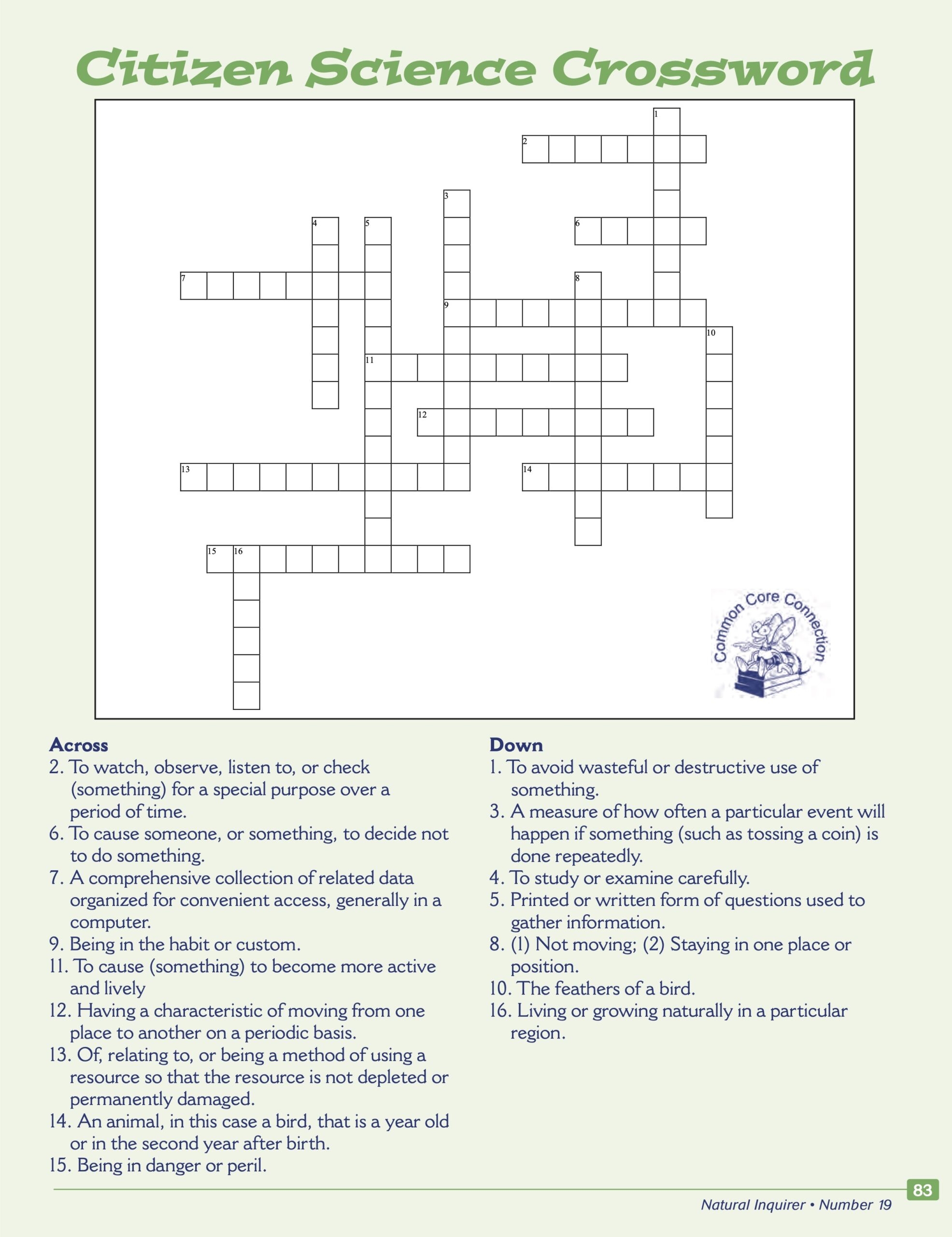 7th Grade Science Crossword Printable 7th Grade Science Crossword Printable
