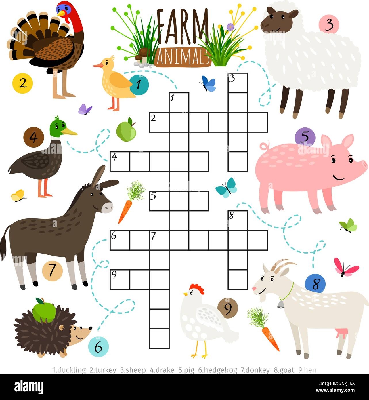 Crossword For Kids With Farm Animals Vector Illustration Stock Vector Image Art Alamy Crossword For Kids With Farm Animals Vector Illustration Stock Vector Image Art Alamy