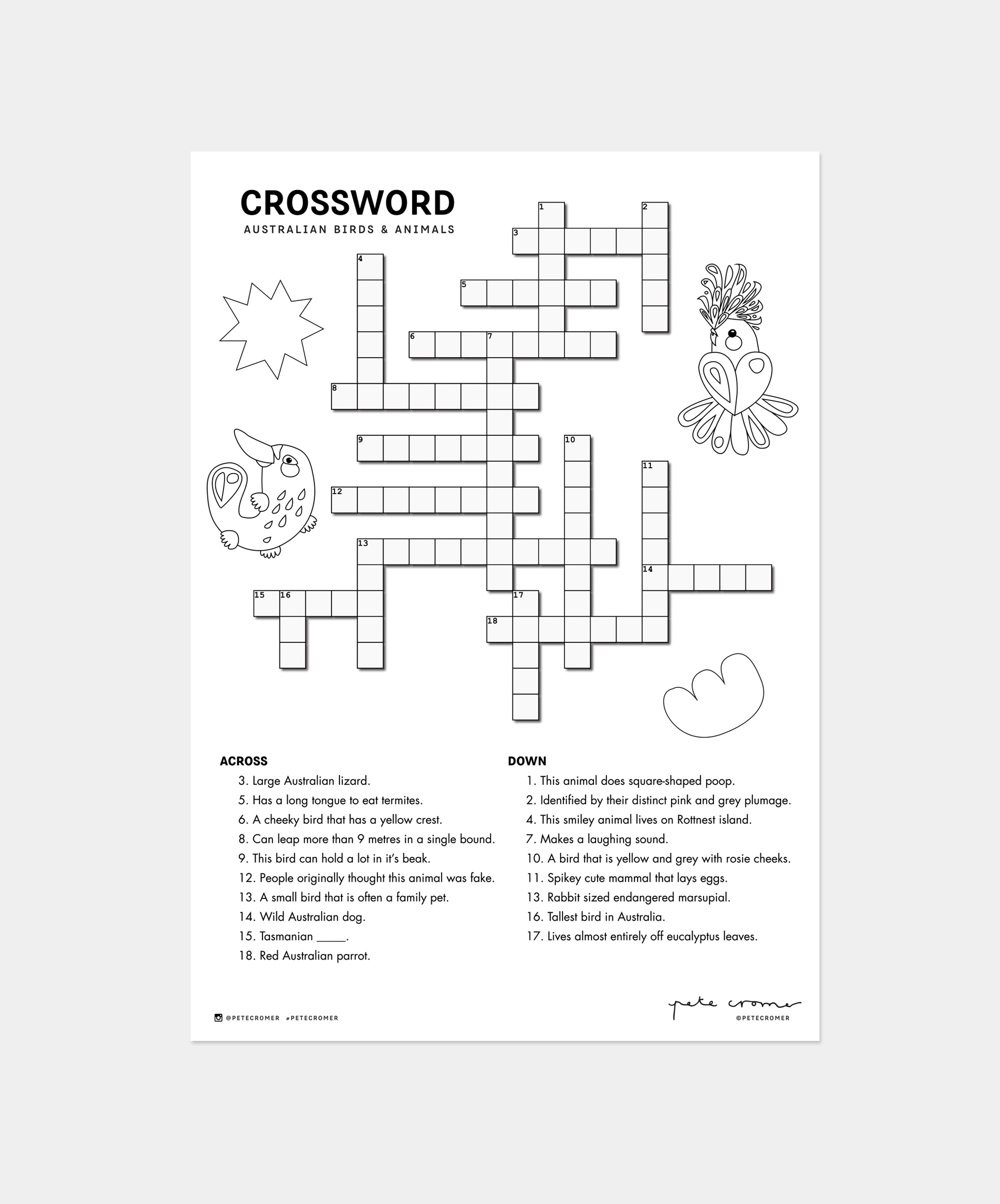 Crossword Printable Pete Cromer Crossword Printable Pete Cromer