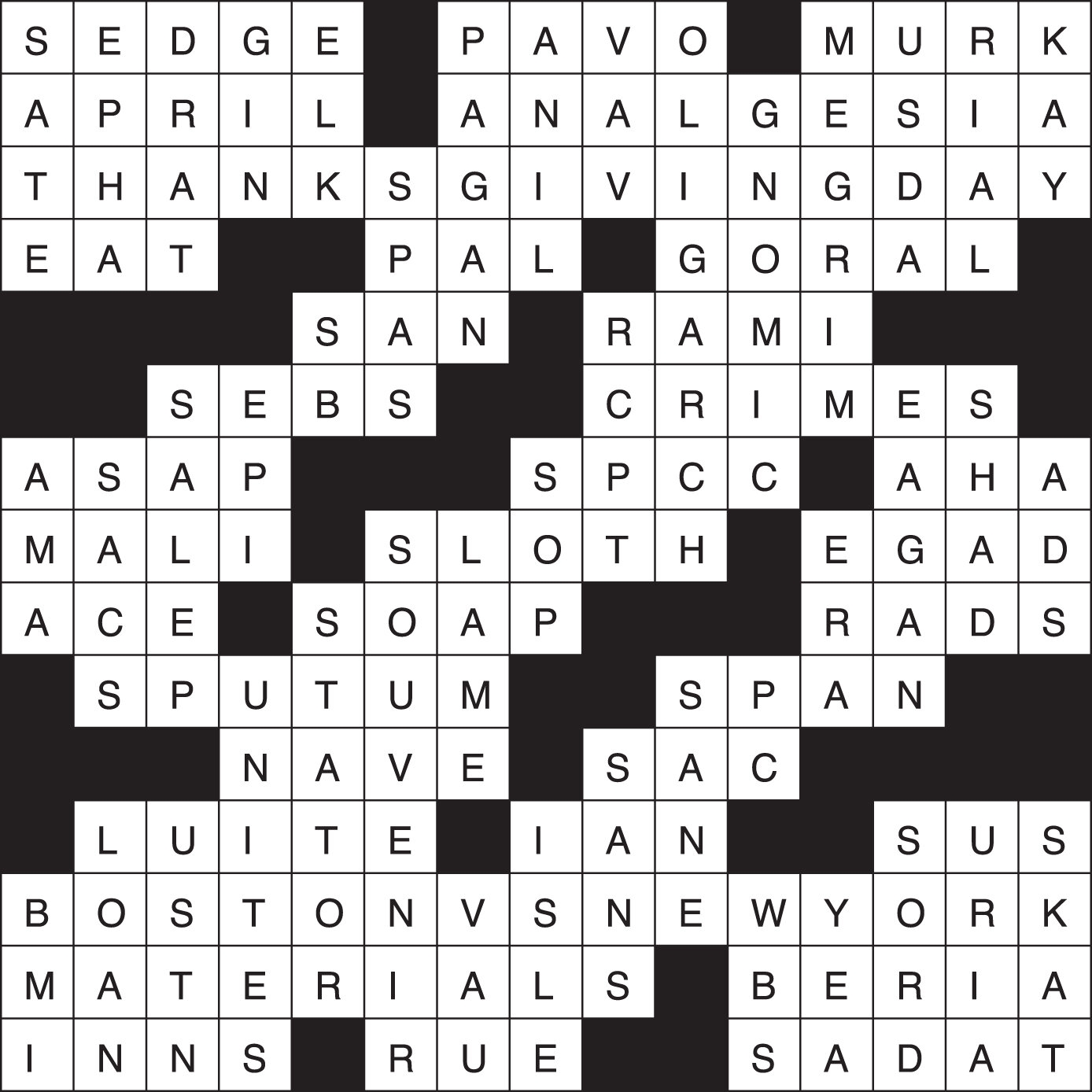 Crossword Puzzle Answers May 29 June 4 2025 The Northern Light