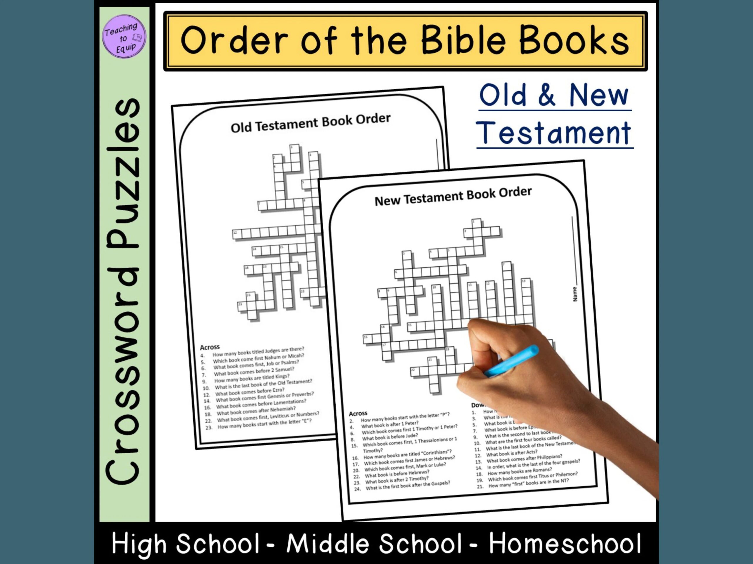 Crossword Puzzle Books Of The Bible Order Activity Etsy Crossword Puzzle Books Of The Bible Order Activity Etsy