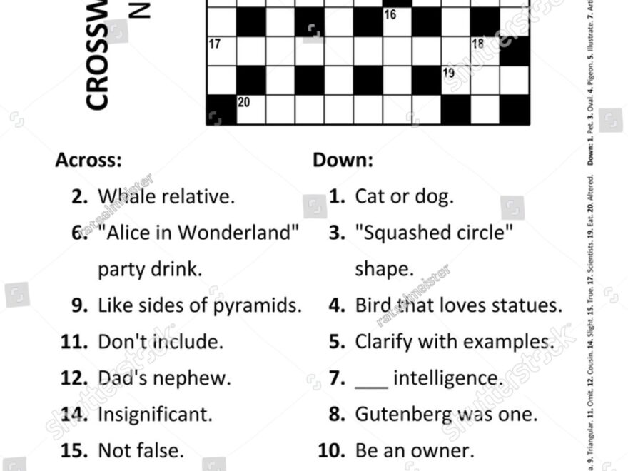 Crossword Puzzle Game 22842 General Knowledge Stock Illustration 2318647163 Shutterstock