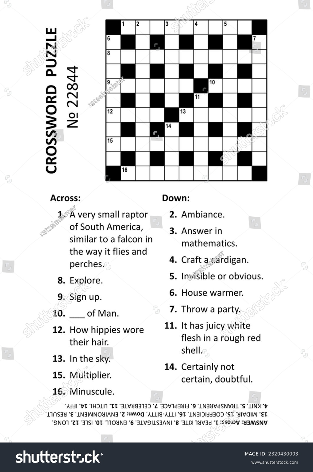 Crossword Puzzle Game 22844 General Knowledge Stock Illustration 2320430003 Shutterstock