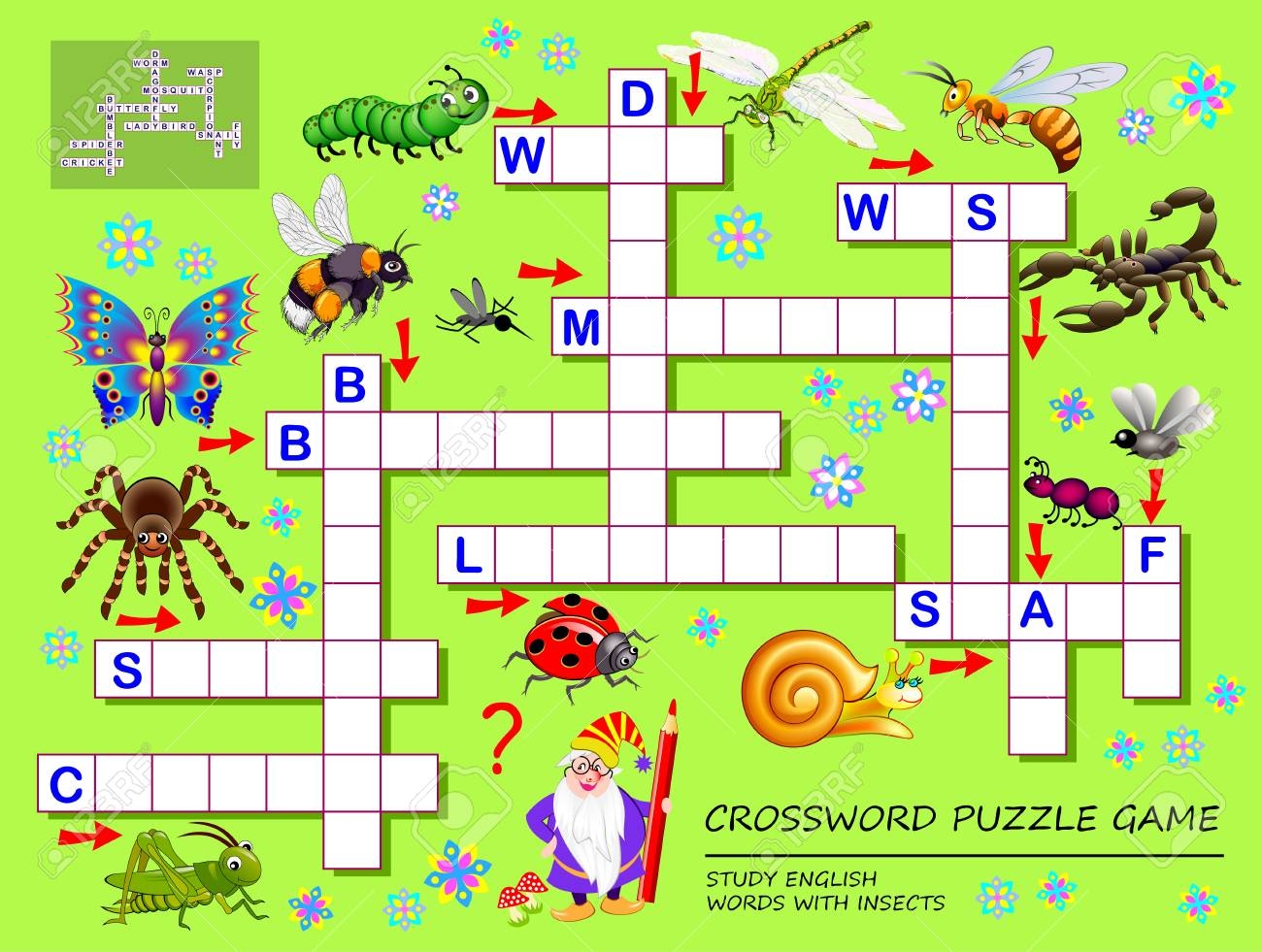 Crossword Puzzle Game For Kids With Cute Insects Educational Page For Children For Study English Words Printable Worksheet Textbook Back To School Vector Cartoon Image Royalty Free SVG Cliparts Vectors And Stock Crossword Puzzle Game For Kids With Cute Insects Educational Page For Children For Study English Words Printable Worksheet Textbook Back To School Vector Cartoon Image Royalty Free SVG Cliparts Vectors And Stock