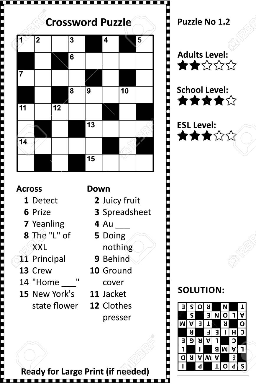 Crossword Puzzle Grid Clues And Solution Classic Quick Family Worksheets Library