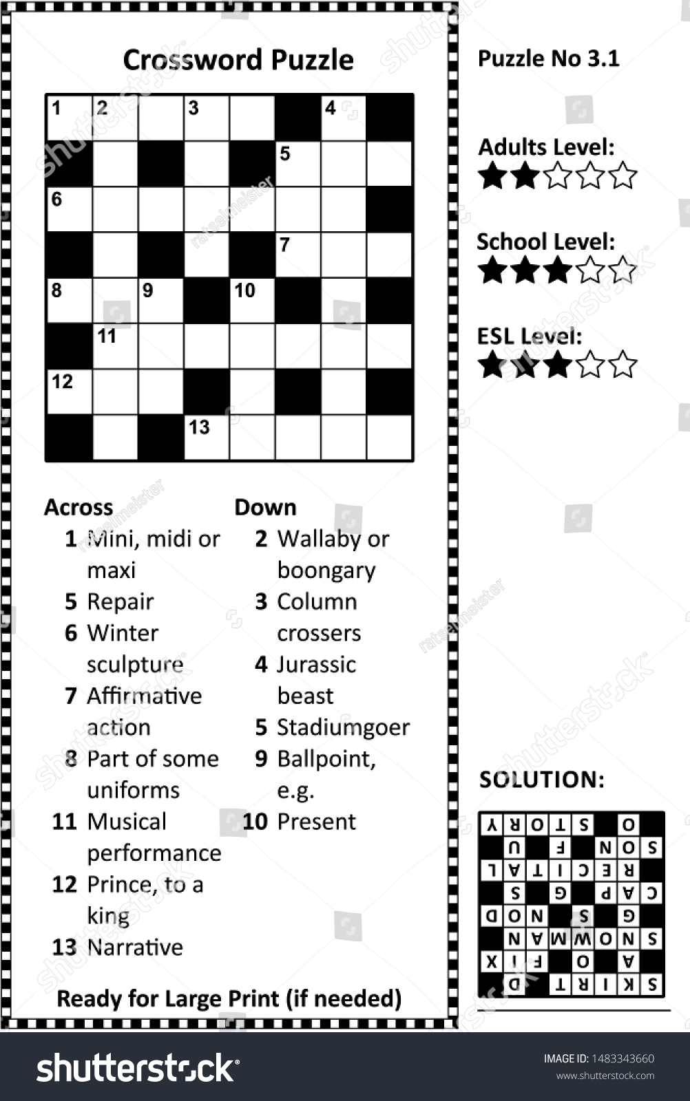Crossword Puzzle Grid Clues Solution Classic Stock Illustration 1483343660 Shutterstock Crossword Puzzle Grid Clues Solution Classic Stock Illustration 1483343660 Shutterstock