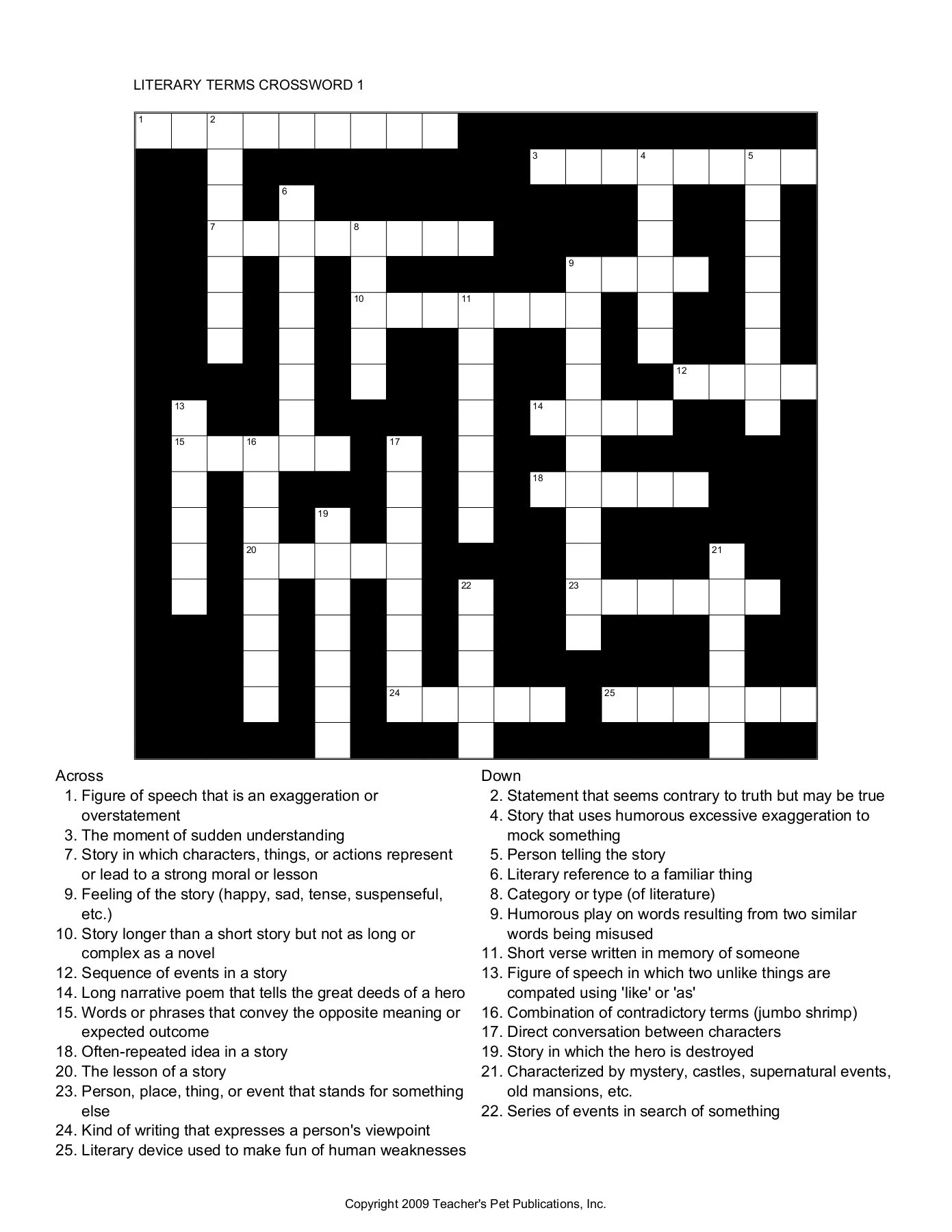 Crossword Puzzle LITERARY TERMS Wikispaces Pages 1 3 Flip Worksheets Library Crossword Puzzle LITERARY TERMS Wikispaces Pages 1 3 Flip Worksheets Library