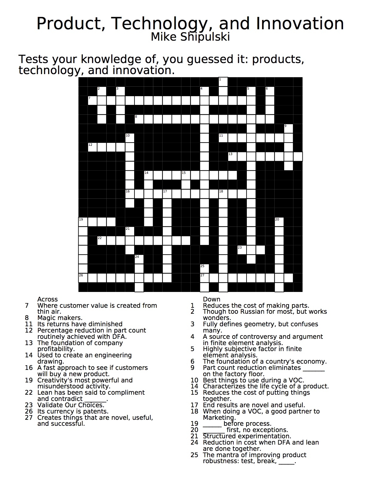 Crosswords Printable With Answers