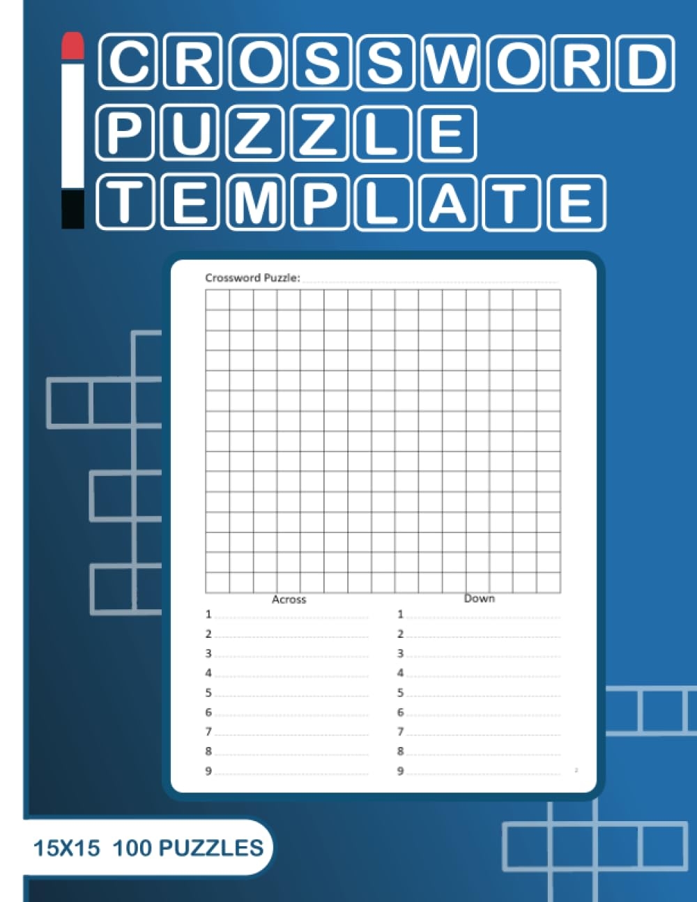 Crossword Puzzle Template Create Your Own Cryptic Crossword Puzzles With This Blank Crossword Grid For Adults Kids And Teens 100 Games 100 15x15 Grids French Edition Essa Sanar Amazon Books
