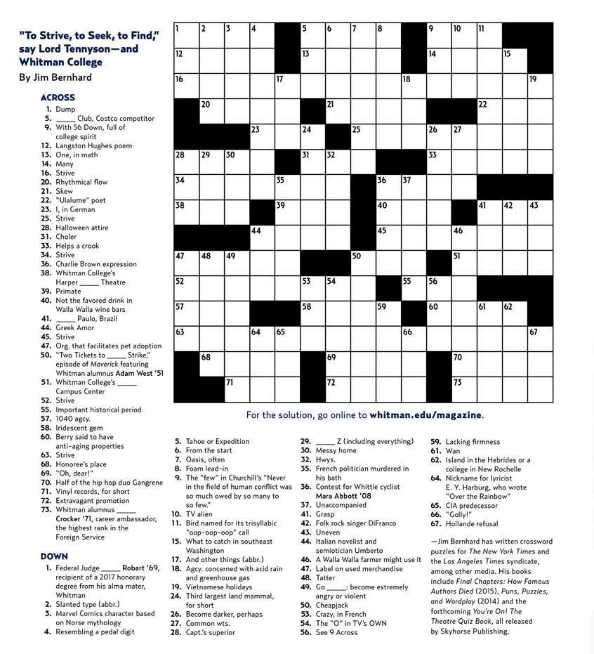 Crossword Puzzle Whitman College Crossword Puzzle Whitman College