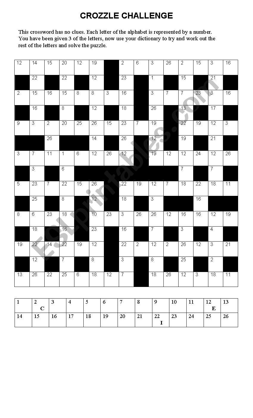 Crossword Puzzle With Answer Key ESL Worksheet By Lisavict Crossword Puzzle With Answer Key ESL Worksheet By Lisavict