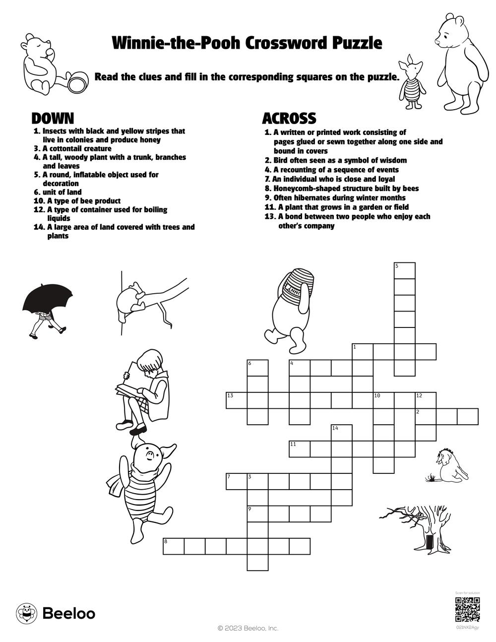 Crossword Puzzles Beeloo Printable Crafts And Activities For Kids