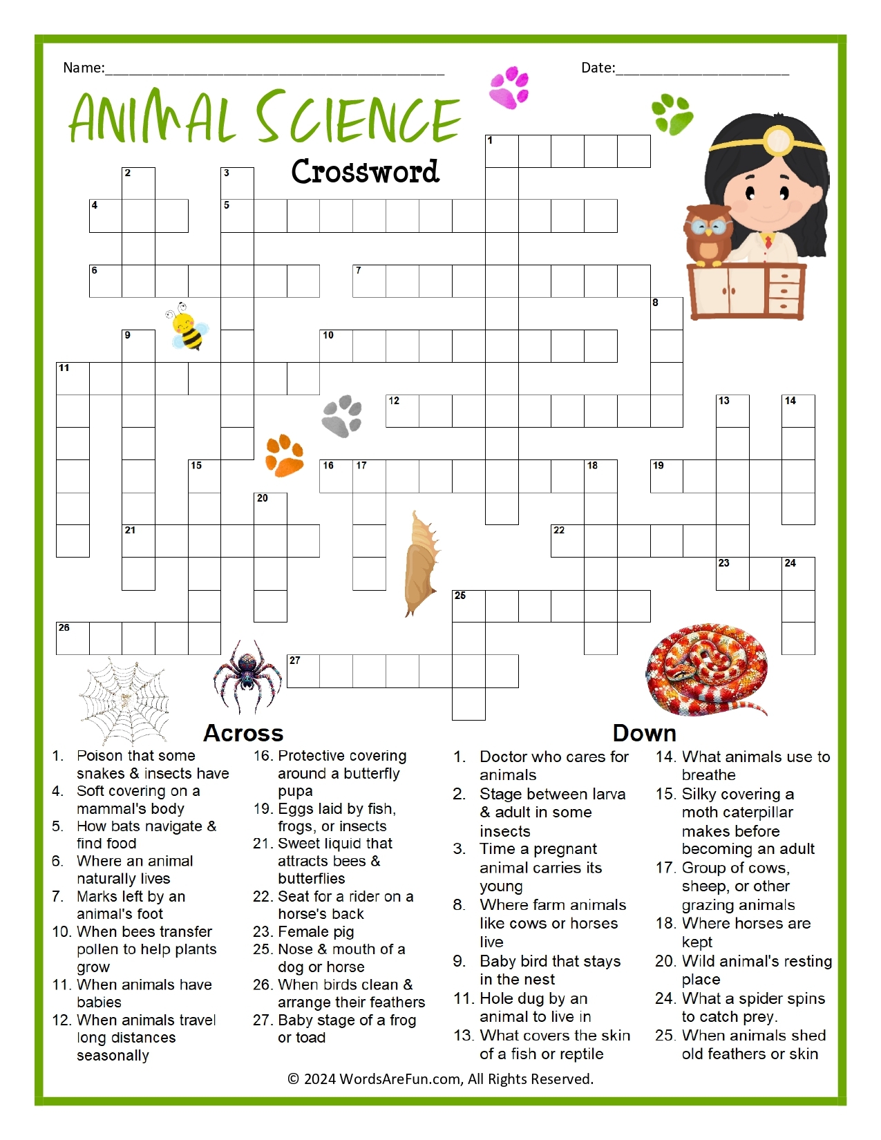 Crossword Puzzles For Girls Crossword Puzzles For Girls