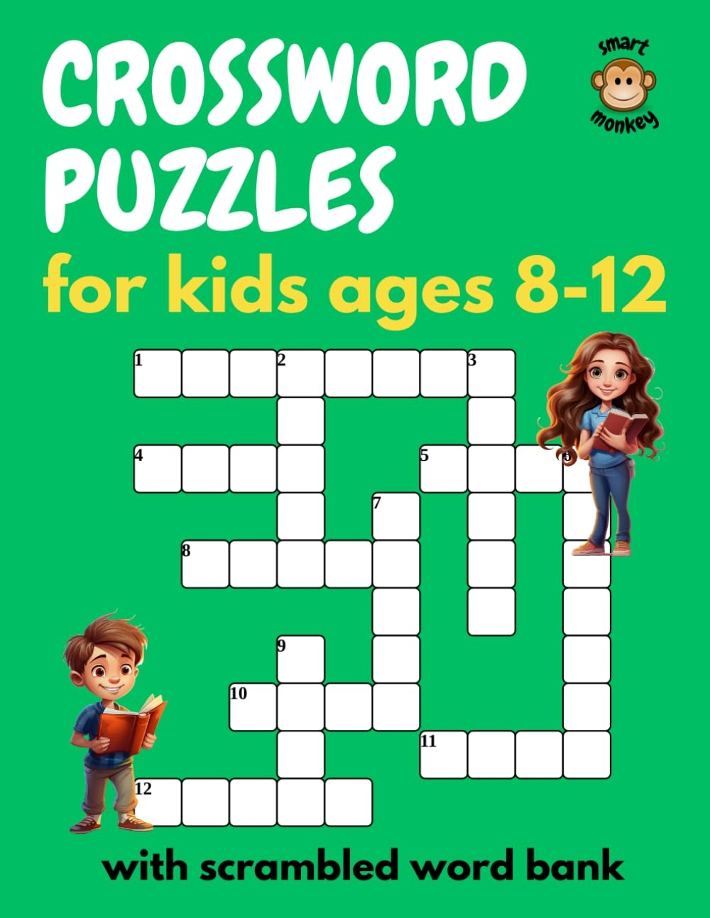 Crossword Puzzles For Kids 8 12 With Scrambled Word Bank Activity Book With 50 Crosswords And More Publishing Smart Monkey 9798862769531 Amazon Books