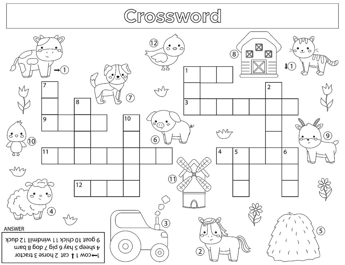 Free Printable Kids Crosswords
