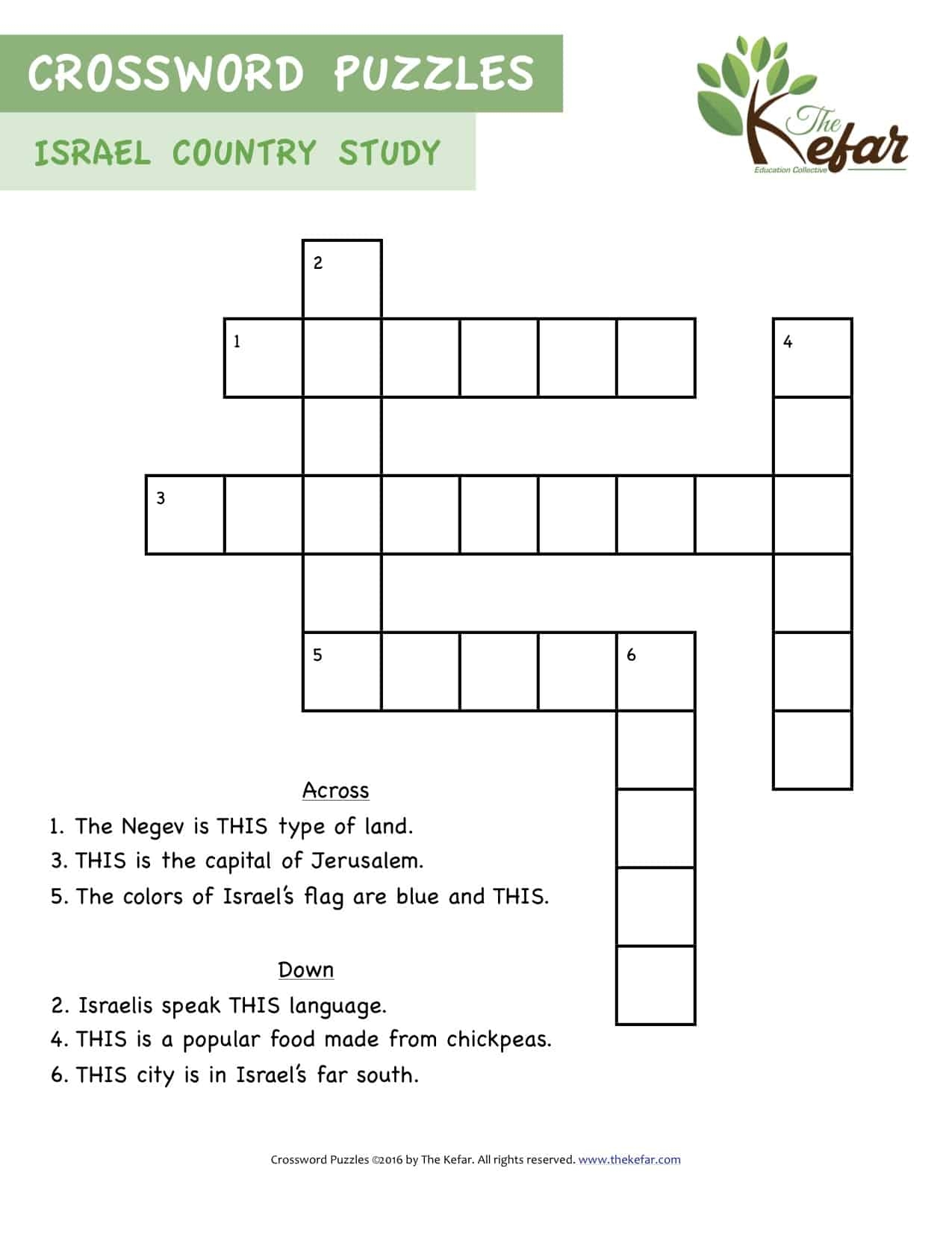 Crossword Puzzles The Kefar