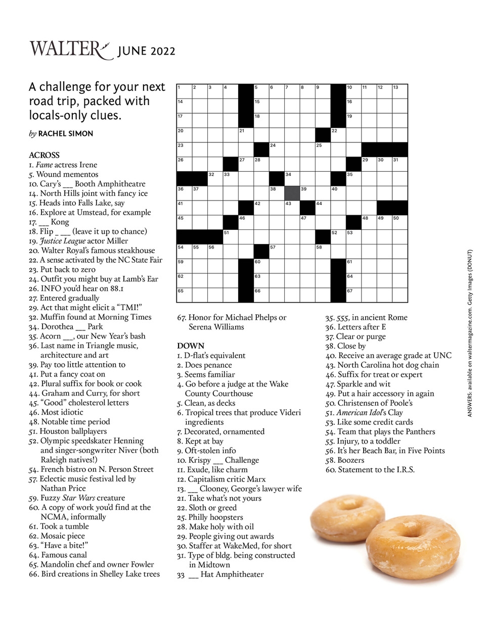 Crossword Raleigh Riddles WALTER Magazine Crossword Raleigh Riddles WALTER Magazine