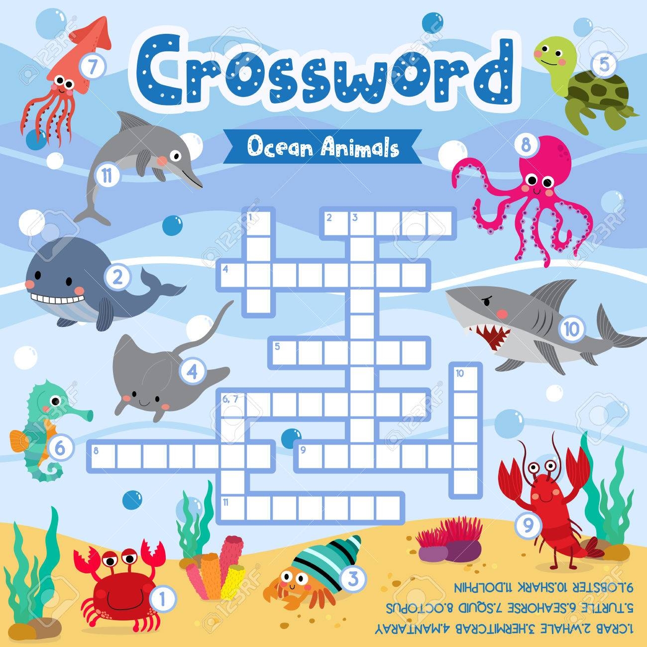 Crosswords Puzzle Game Of Ocean Animals For Preschool Kids Activity Worksheet Colorful Printable Version Vector Illustration Royalty Free SVG Cliparts Vectors And Stock Illustration Image 86634723  Crosswords Puzzle Game Of Ocean Animals For Preschool Kids Activity Worksheet Colorful Printable Version Vector Illustration Royalty Free SVG Cliparts Vectors And Stock Illustration Image 86634723