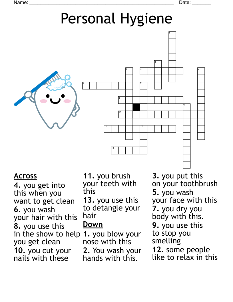 Daily Activities Crossword WordMint