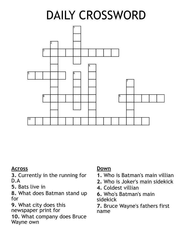 DAILY CROSSWORD WordMint