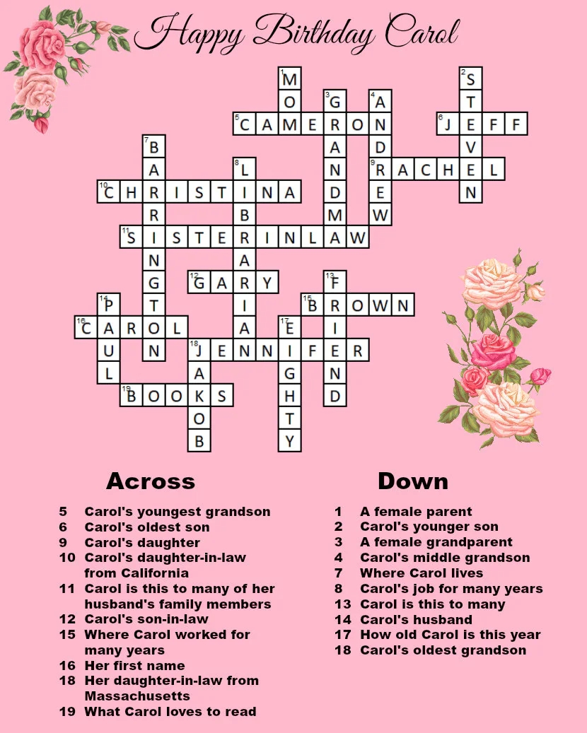 Digital Custom Crossword Puzzle With Clues Custom Style Finished And Black White Blank Copy Weddings Birthdays Etc Etsy Digital Custom Crossword Puzzle With Clues Custom Style Finished And Black White Blank Copy Weddings Birthdays Etc Etsy