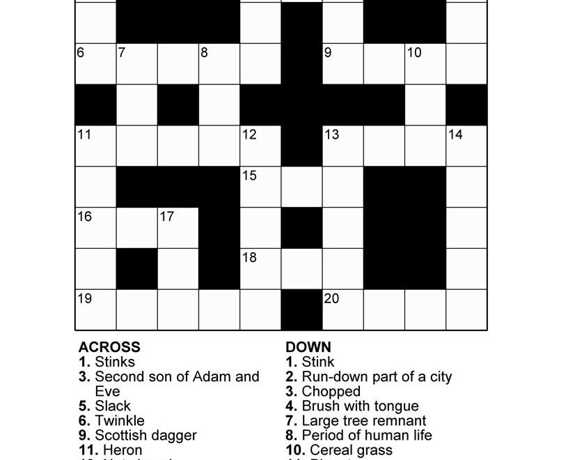 Digital Download 100 Printable Crossword Puzzles For Adults Fun Worksheets Library