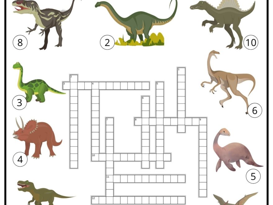 Dinosaurs Crosssword Worksheet Ezpzlearn