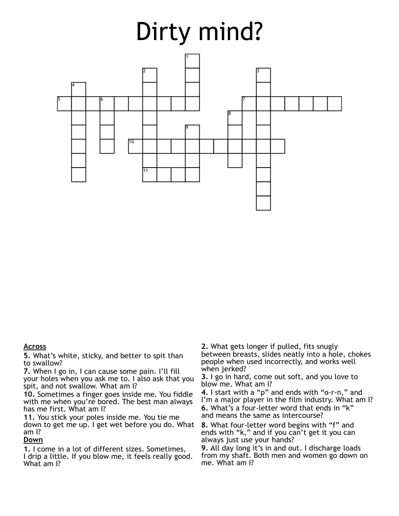 Adult Crossword Printable Adult Crossword Printable