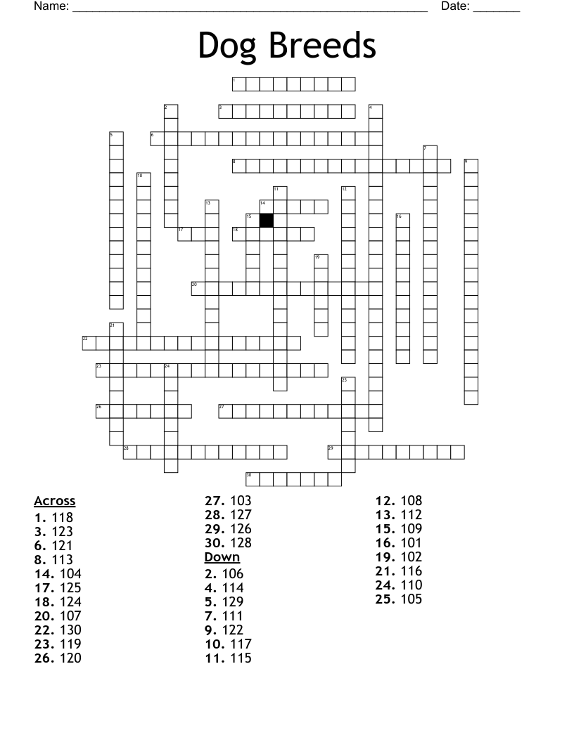 Dog Breeds Crossword WordMint