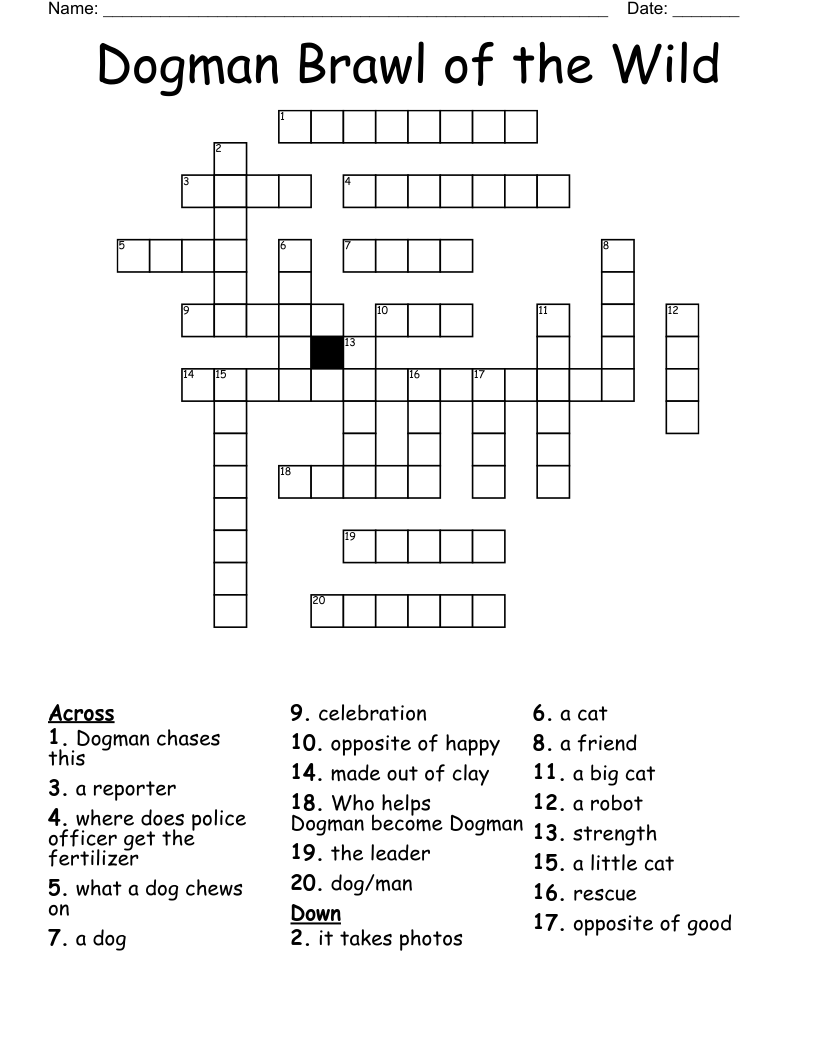Dog Man And Cat Kid Crossword WordMint