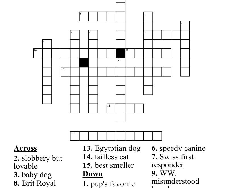 Dogs And Cats Crossword WordMint