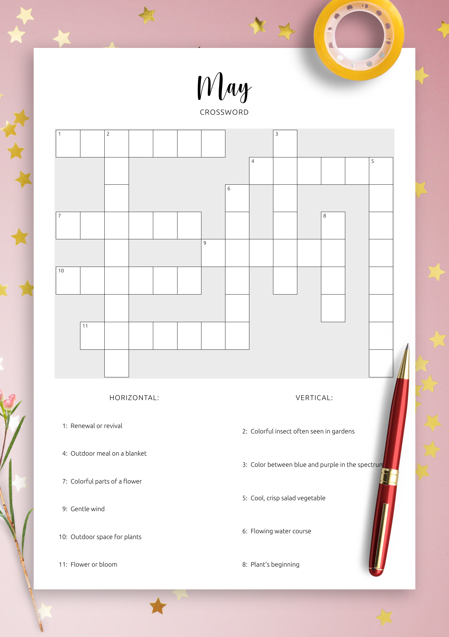 Download Printable May Crossword Puzzle PDF Spring Into Puzzles Download Printable May Crossword Puzzle PDF Spring Into Puzzles