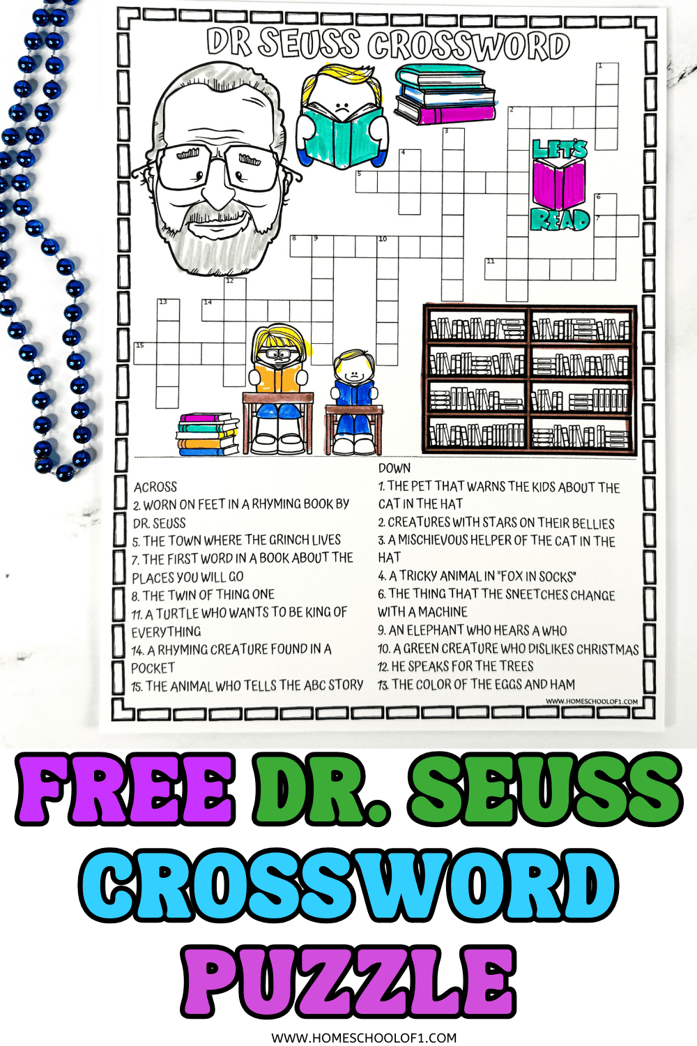 Dr Seuss Crossword Puzzle Free Printable  Dr Seuss Crossword Puzzle Free Printable