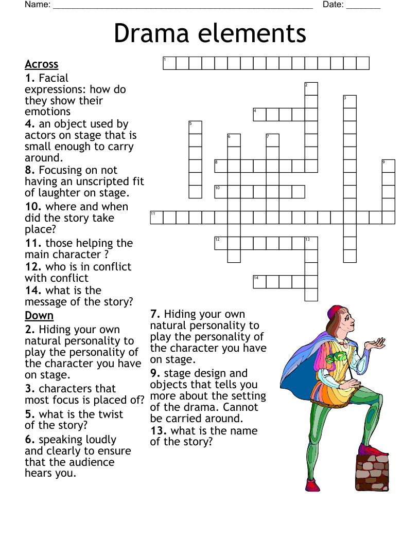 Drama Elements Crossword WordMint Drama Elements Crossword WordMint