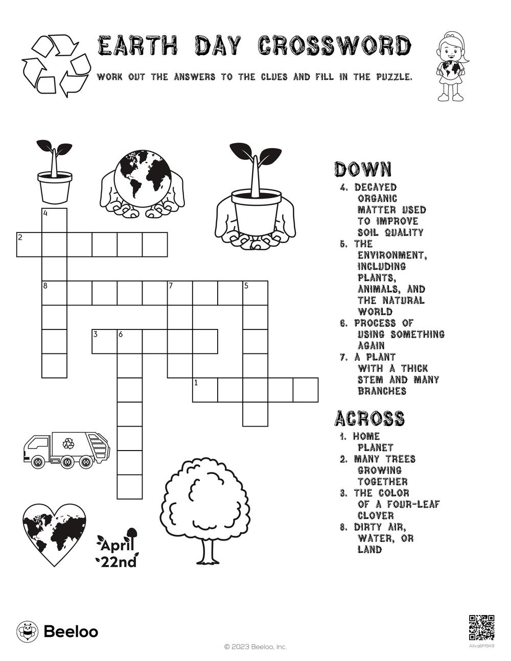 Earth Day Crossword Beeloo Printable Crafts And Activities For Kids Earth Day Crossword Beeloo Printable Crafts And Activities For Kids