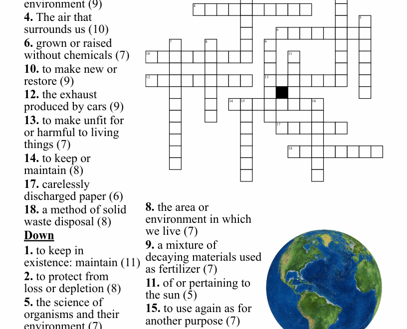 Earth Day Crossword WordMint