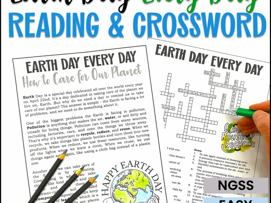 Earth Day Reading Comprehension And Earth Day Crossword Puzzle Classful