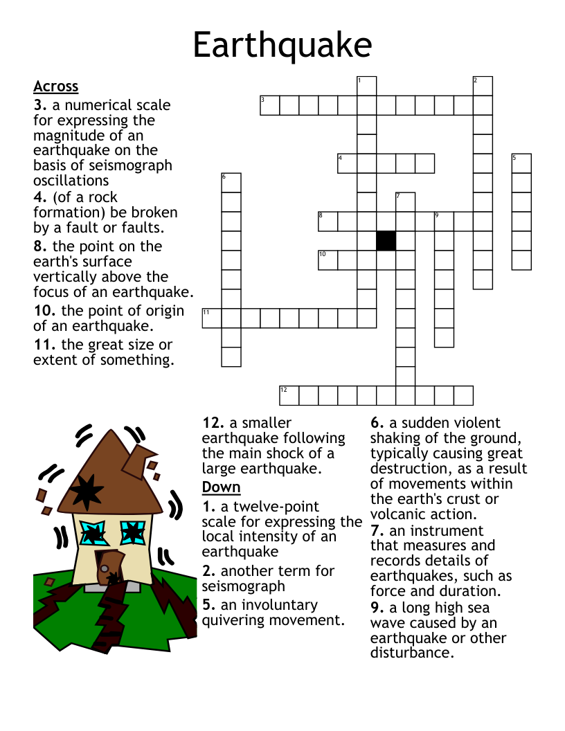 Earthquakes Crossword WordMint Earthquakes Crossword WordMint