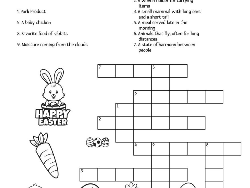 Easter Crossword Puzzle Beeloo Printable Crafts And Activities For Kids