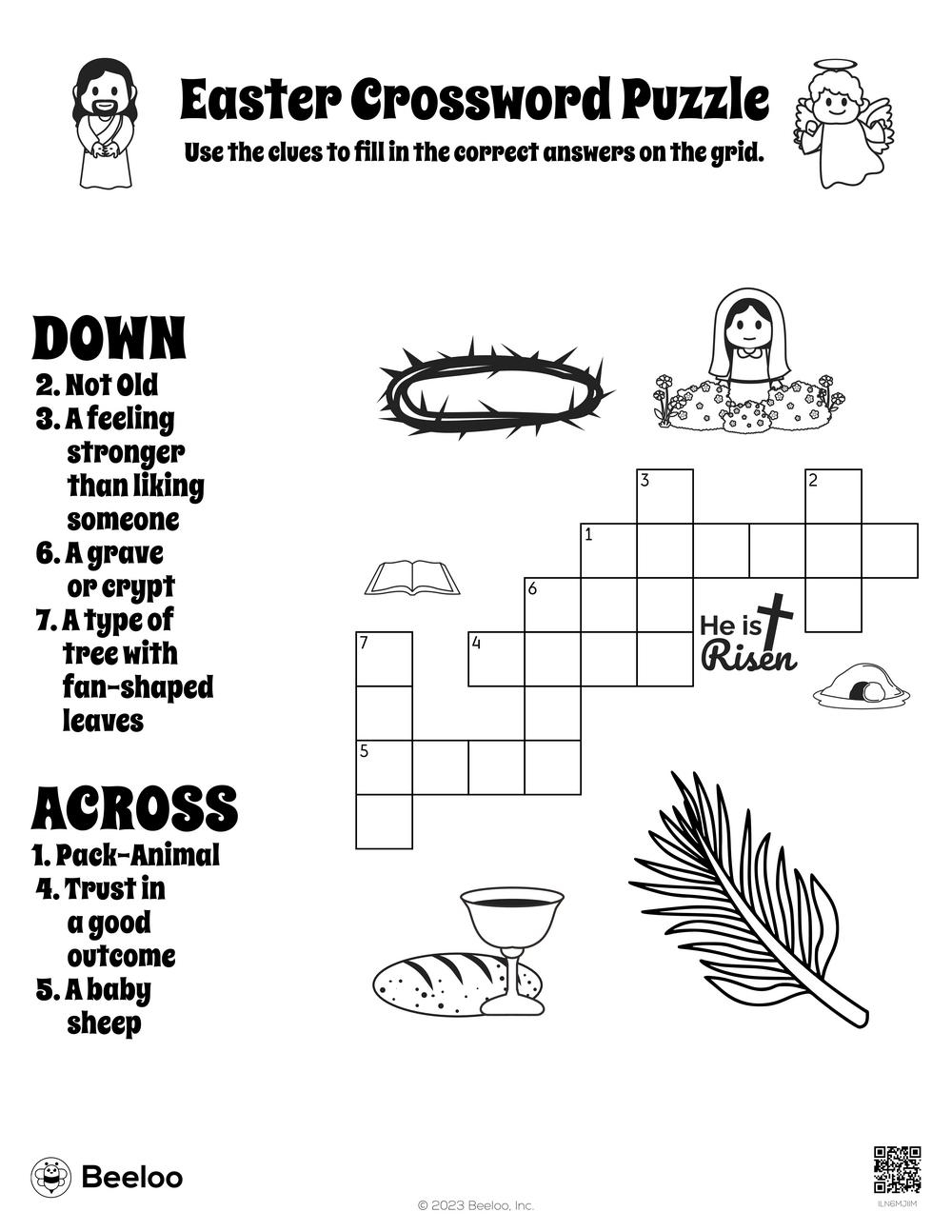 Easter Crossword Puzzle Beeloo Printable Crafts And Activities For Kids
