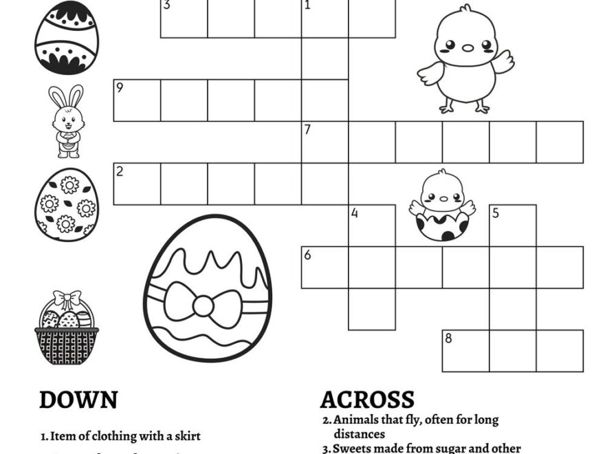 Easter Crossword Puzzle Beeloo Printable Crafts And Activities For Kids