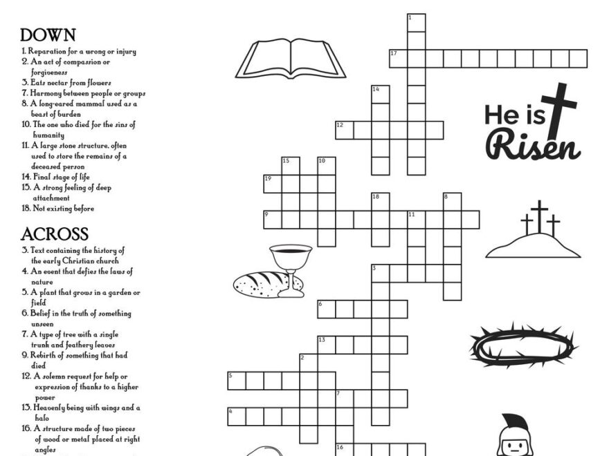Easter Crossword Puzzle Beeloo Printable Crafts And Activities Worksheets Library