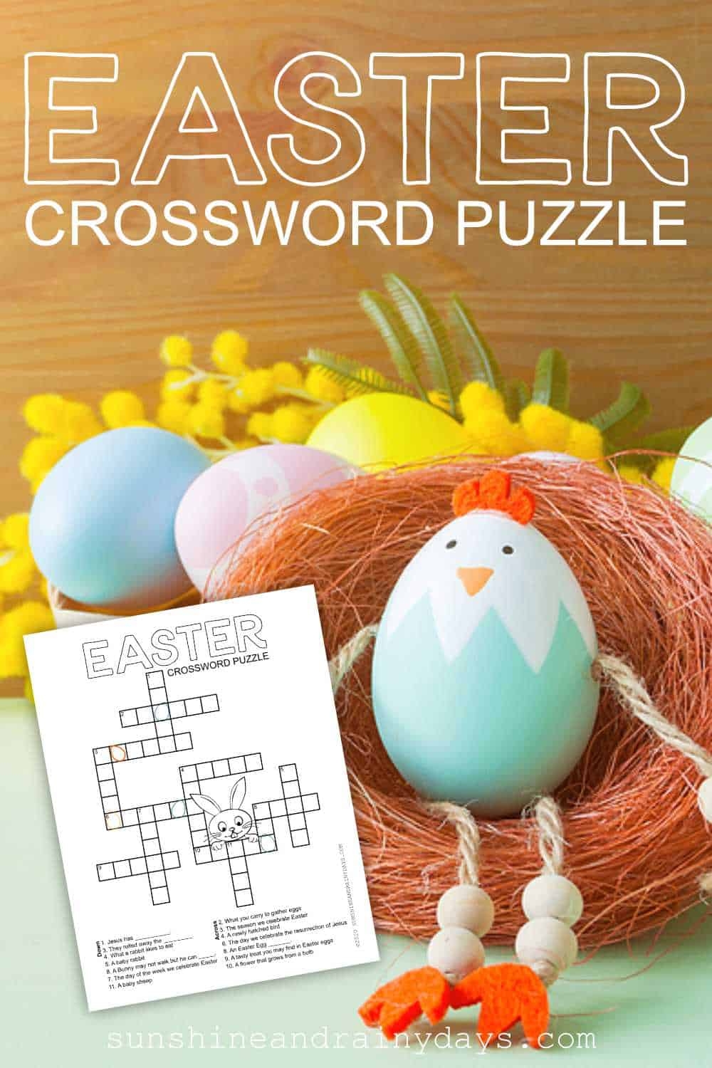 Easter Crossword Puzzle Sunshine And Rainy Days