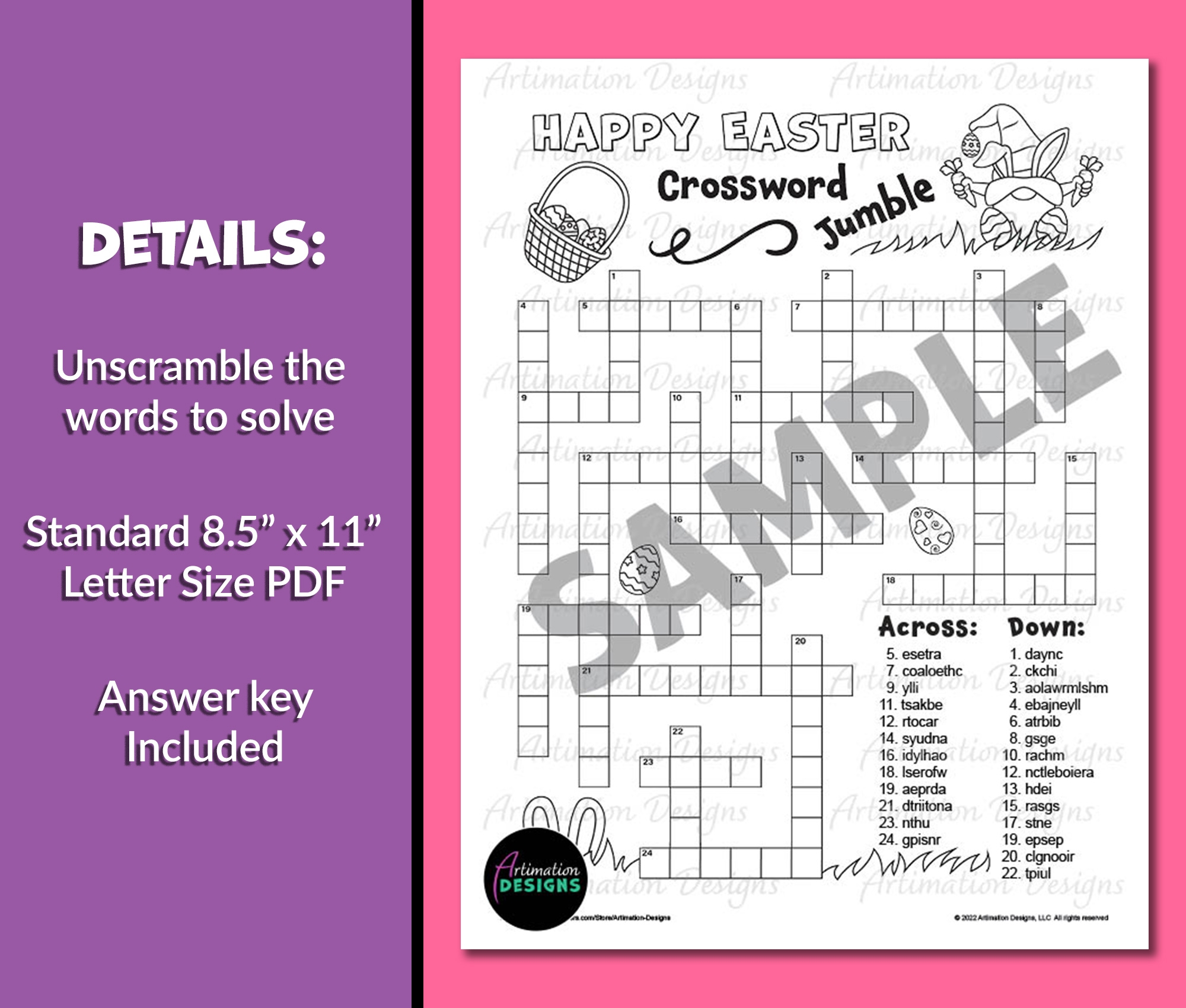 Easter Printable Crossword Puzzles