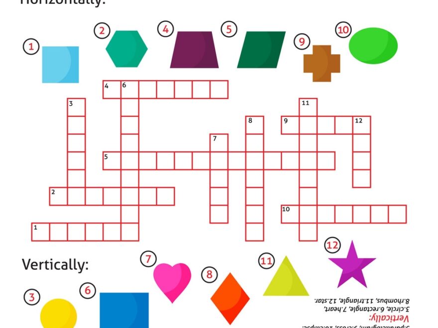 Easy Crossword Puzzle Name That Shape Royalty Free Vector