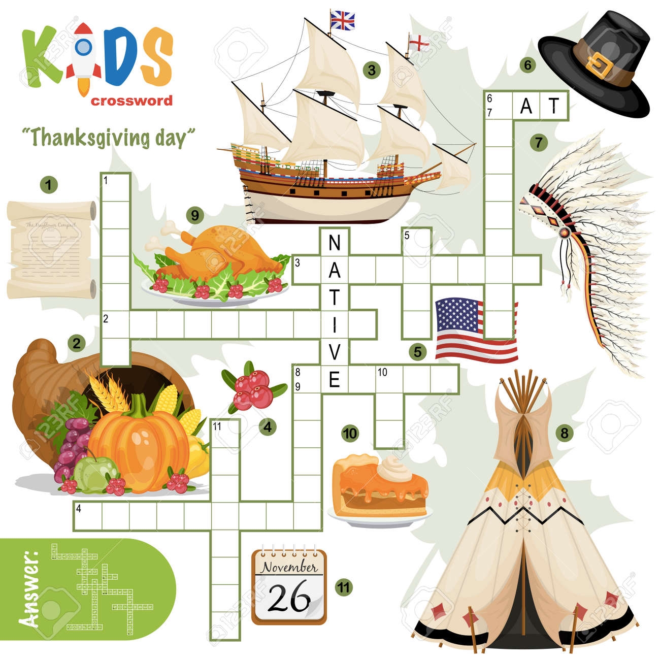 Easy Crossword Puzzle Thanksgiving Day For Children In Elementary Primary And Middle School Fun Way To Practice Language Comprehension And Expand Vocabulary Includes Answers Royalty Free SVG Cliparts Vectors And Stock Illustration  Easy Crossword Puzzle Thanksgiving Day For Children In Elementary Primary And Middle School Fun Way To Practice Language Comprehension And Expand Vocabulary Includes Answers Royalty Free SVG Cliparts Vectors And Stock Illustration
