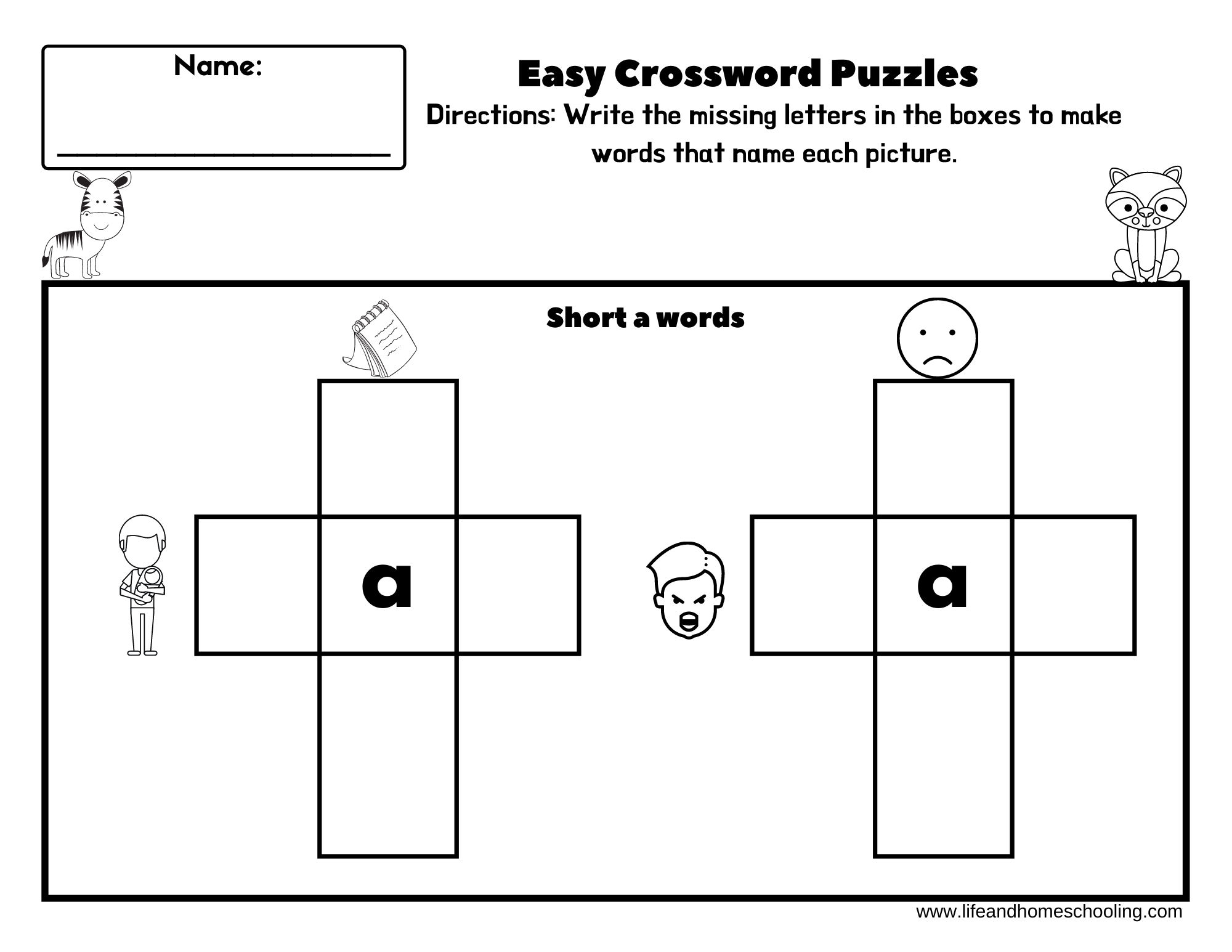 Easy Crossword Puzzles cvc Rhymes Made By Teachers Easy Crossword Puzzles cvc Rhymes Made By Teachers