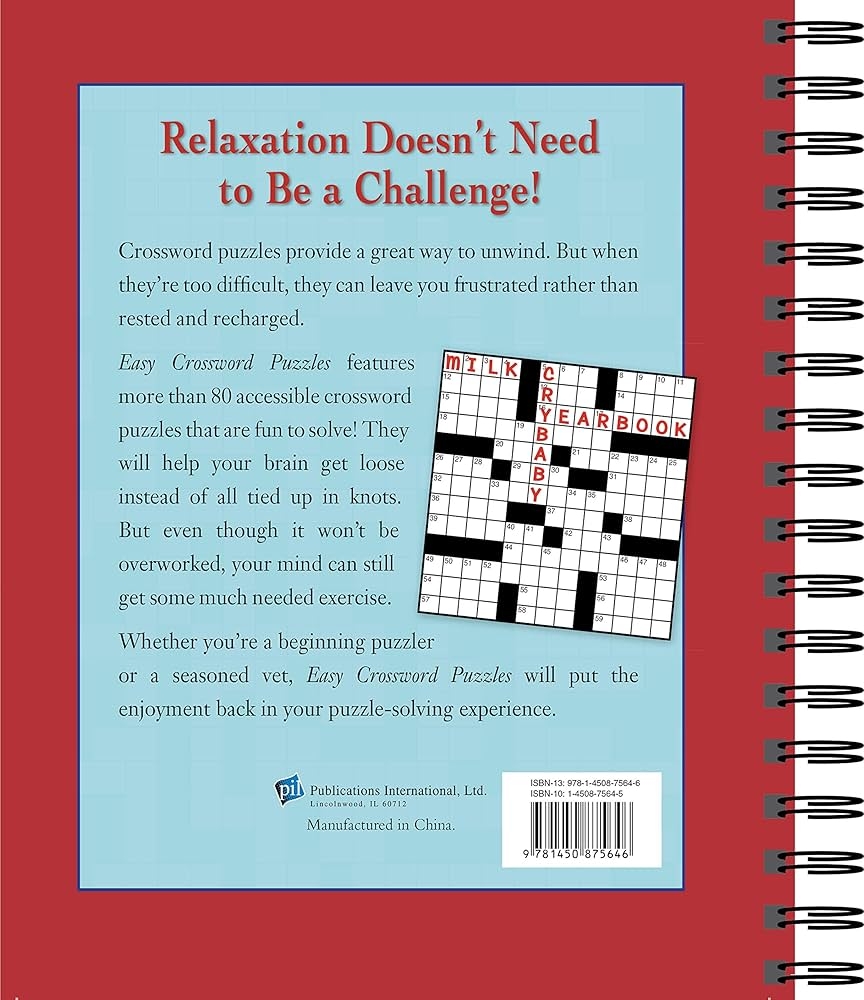 Easy Crossword Puzzles Publications International Ltd 9781450875646 Amazon Books