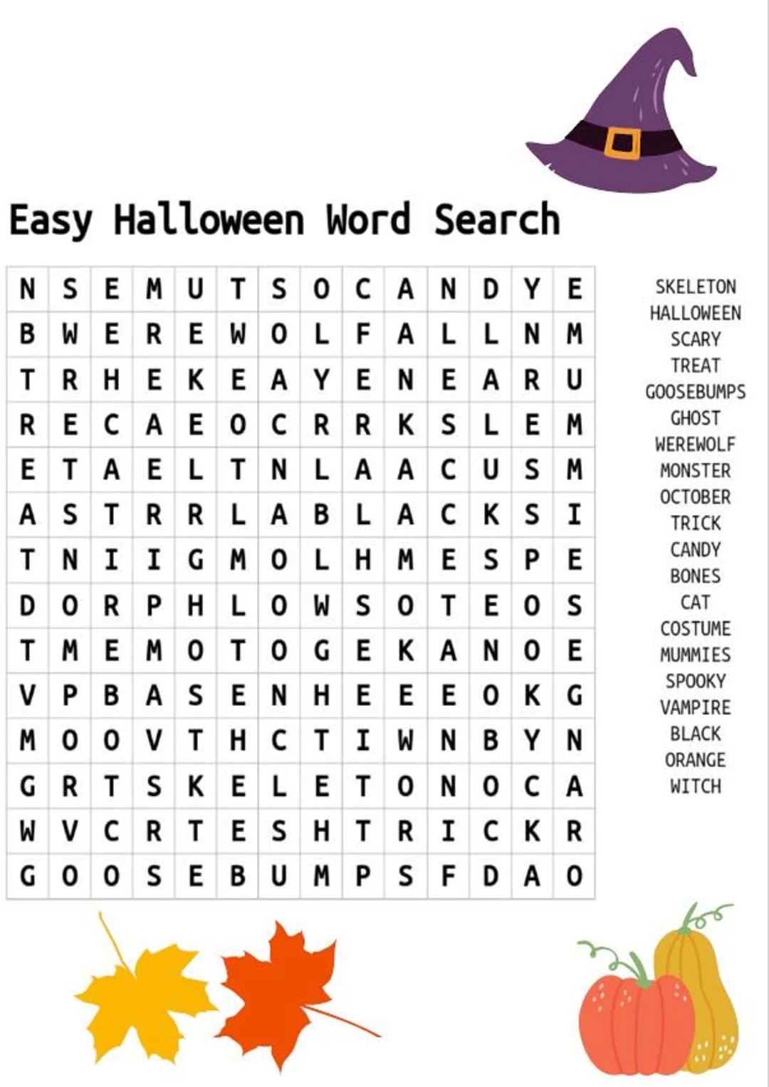 Easy Halloween Word Search And Crossword BUNDLE WITH Answer Key Etsy