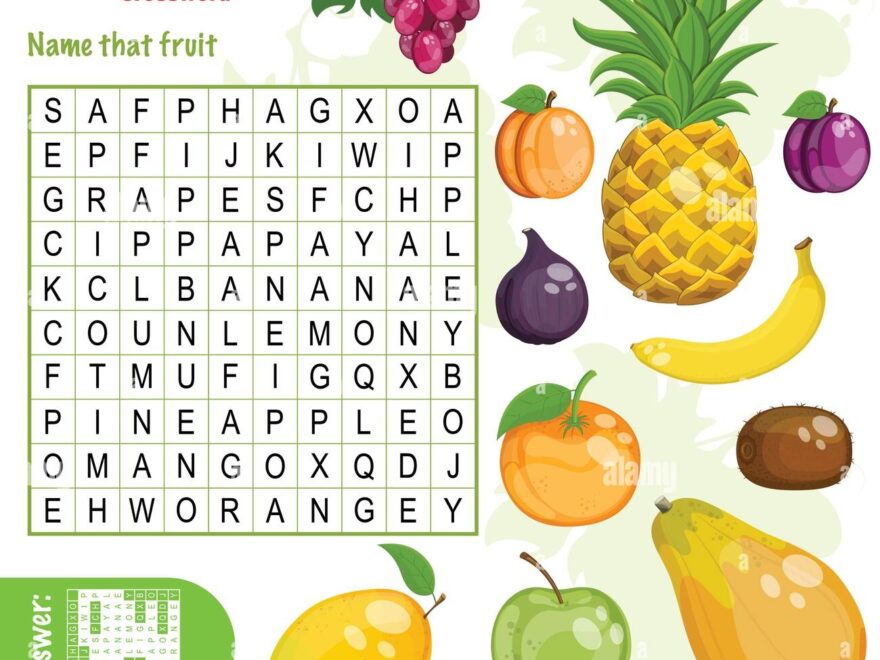 Easy Word Search Crossword Puzzle Name That Fruit For Children In Elementary And Middle School Fun Way To Practice Language Comprehension And Expa Stock Vector Image Art Alamy